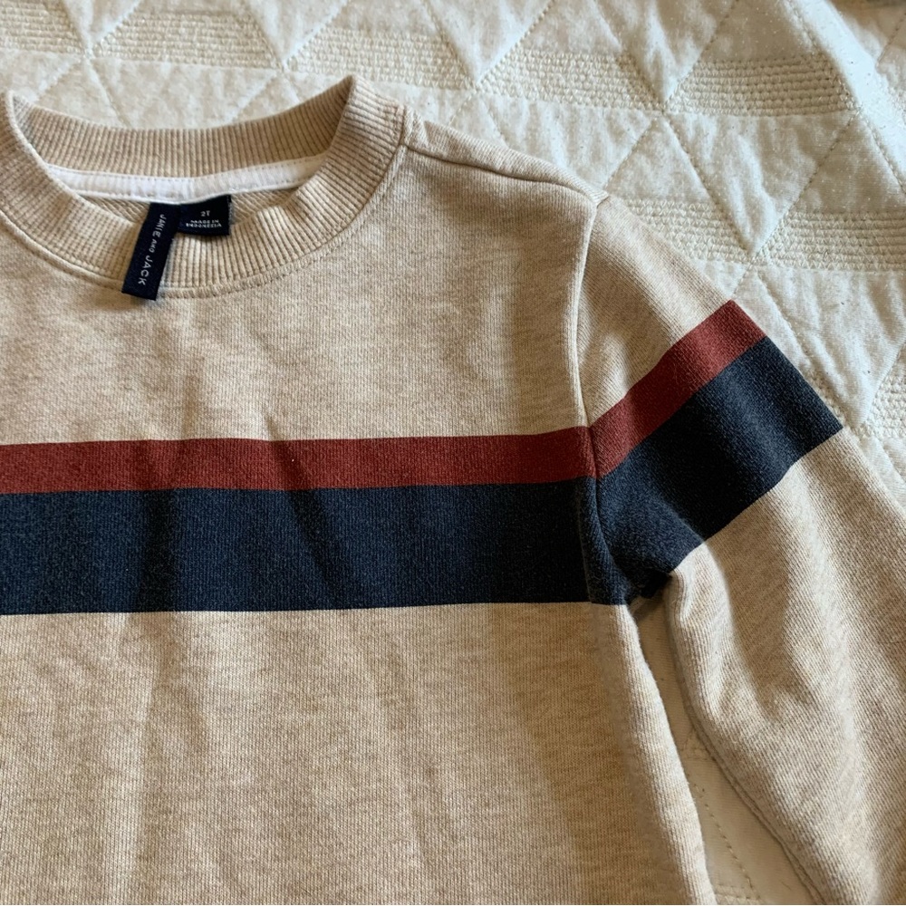 Janie and Jack Terry Sweatshirt- 2T cream colored